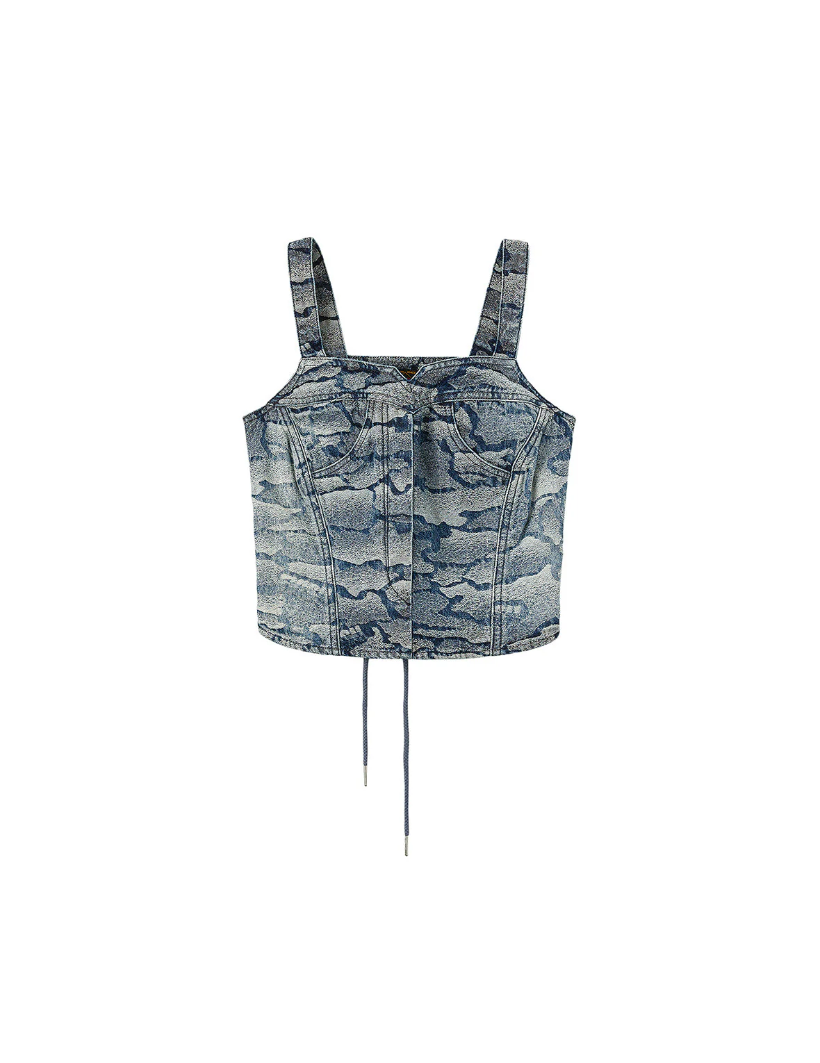 Allover Ishigaki Camouflage Jacquard Fashion Fit Denim Corset - Image 11