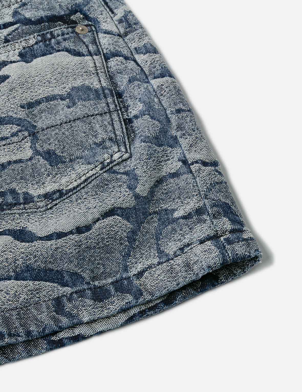 Allover Ishigaki Camouflage Jacquard Fashion Fit Denim Skirt - Image 12