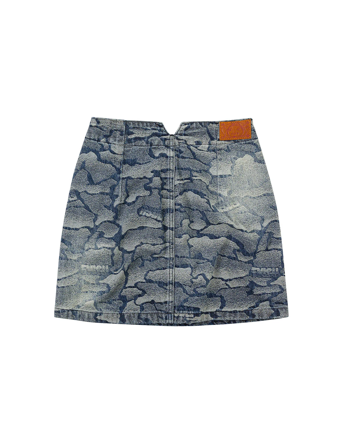 Allover Ishigaki Camouflage Jacquard Fashion Fit Denim Skirt - Image 13