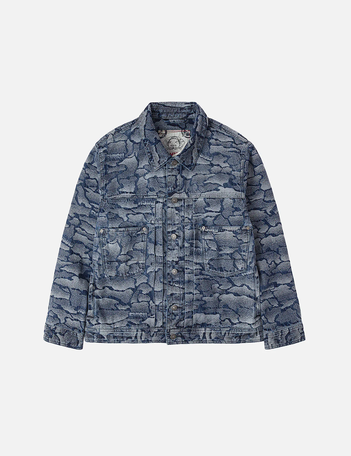 Allover Ishigaki Camouflage Jacquard Regular Fit Denim Jacket - Image 3