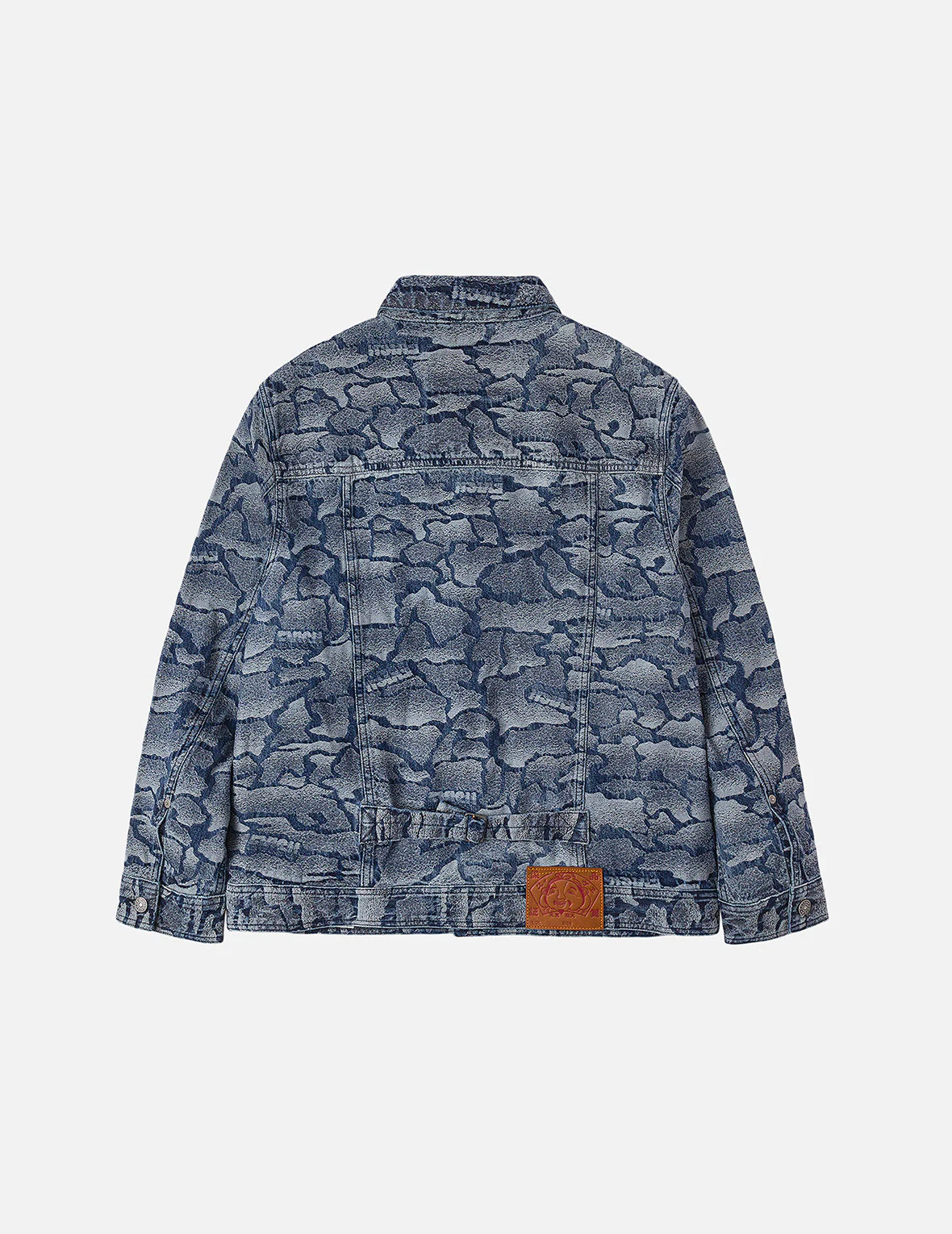 Allover Ishigaki Camouflage Jacquard Regular Fit Denim Jacket - Image 4