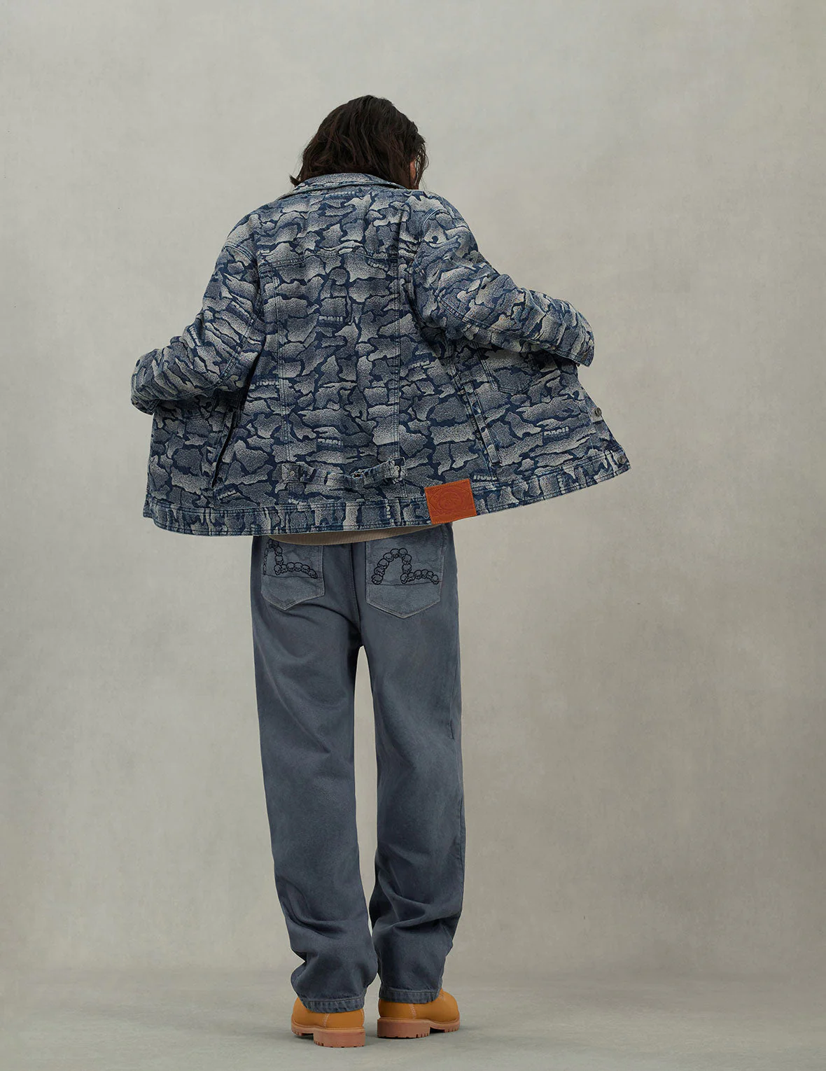 Allover Ishigaki Camouflage Jacquard Regular Fit Denim Jacket - Image 6