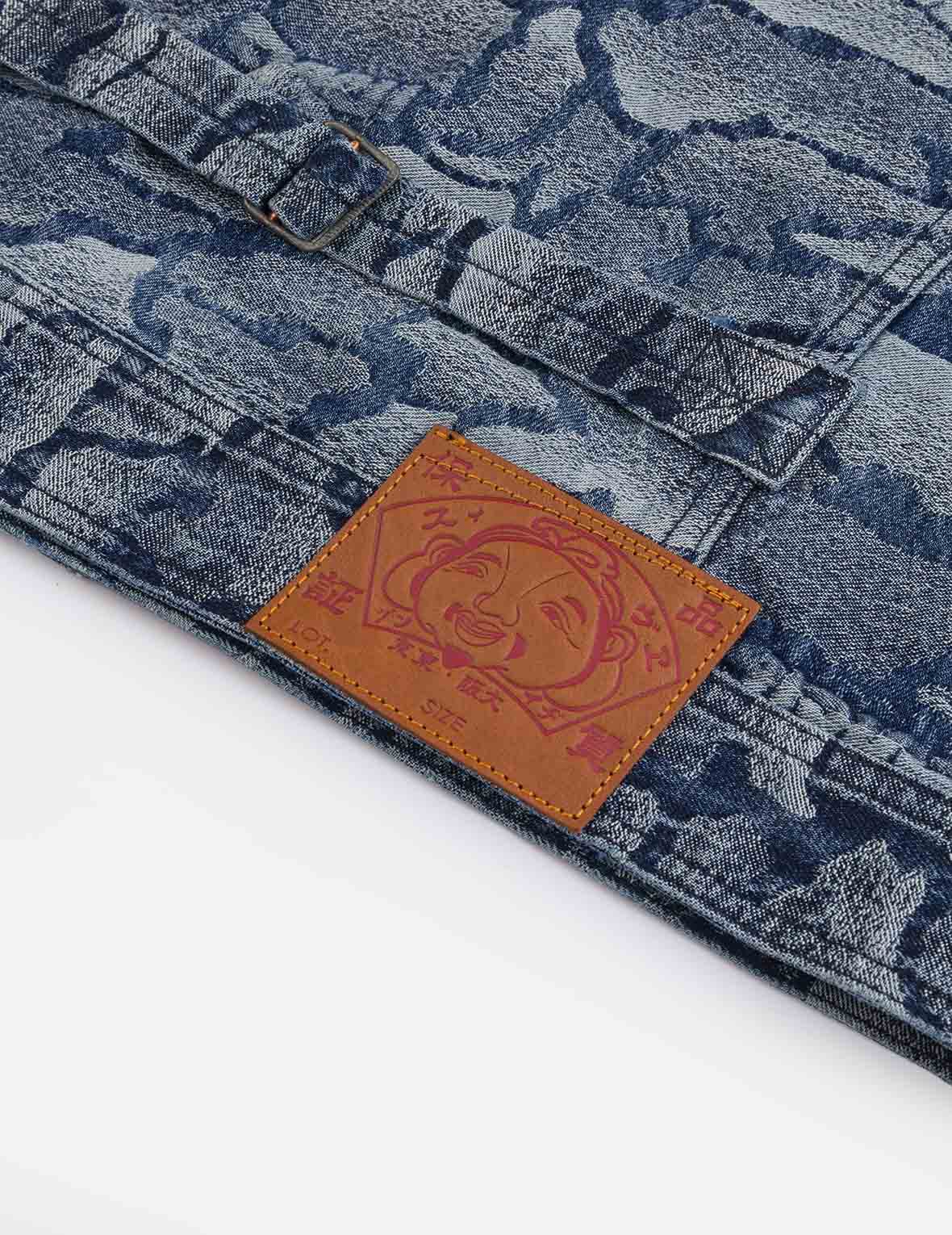 Allover Ishigaki Camouflage Jacquard Regular Fit Denim Jacket - Image 9