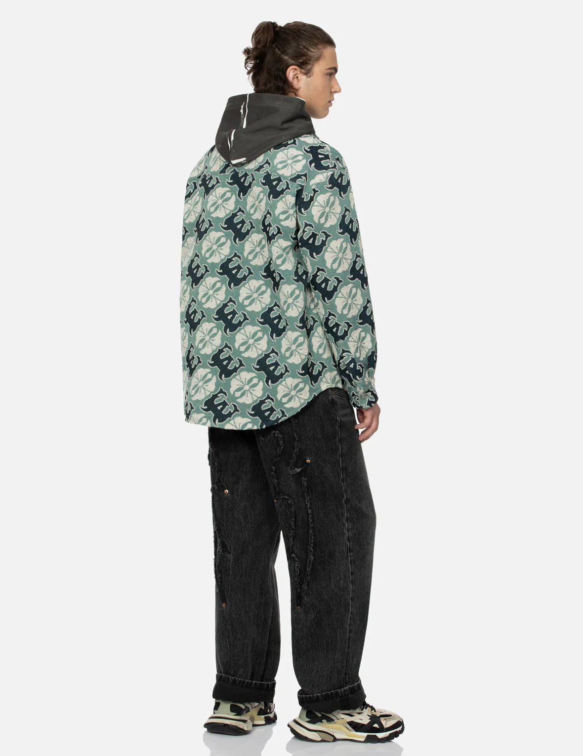 Allover Kamon and Logo Jacquard Regular Fit Tapestry Jacket - Image 4