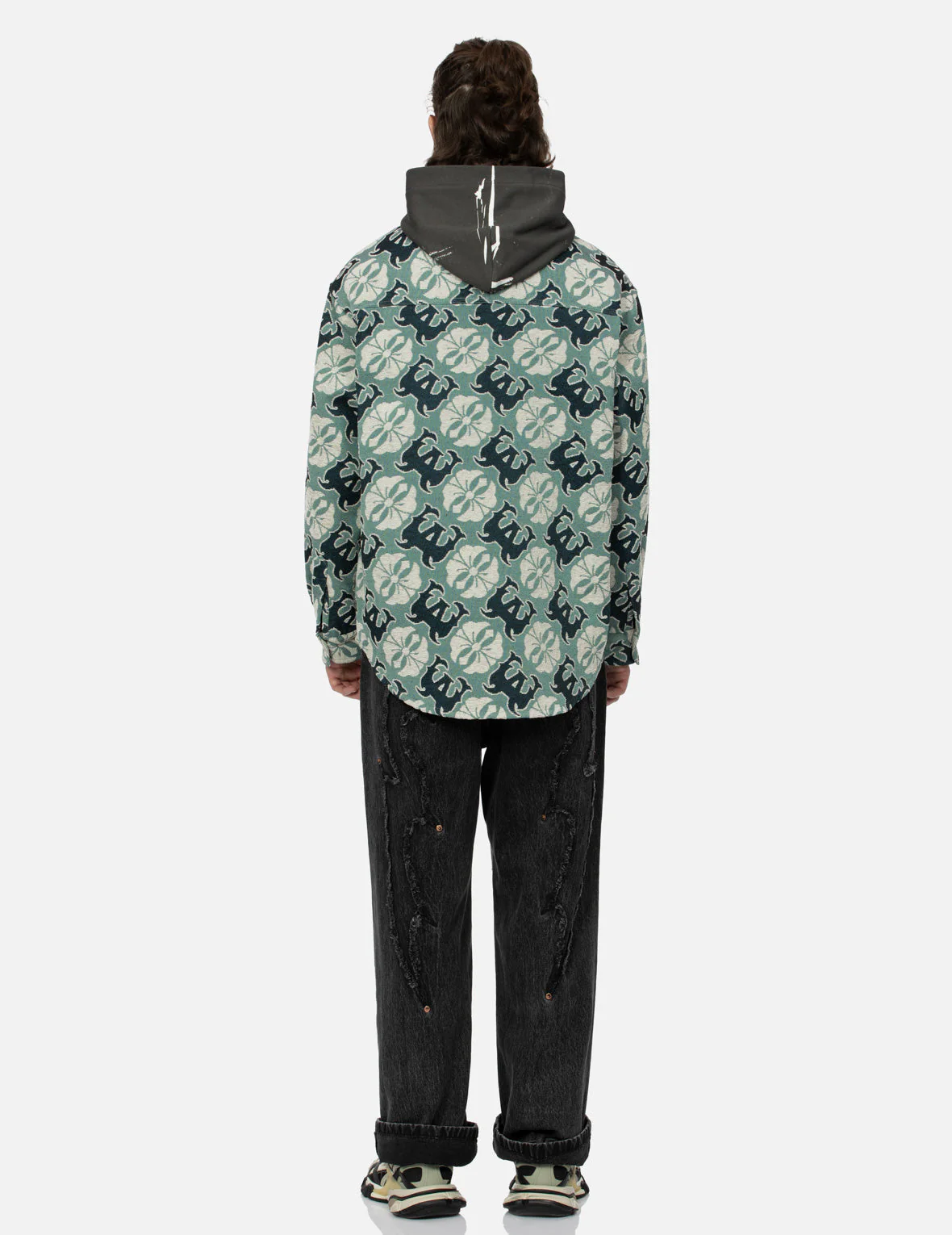 Allover Kamon and Logo Jacquard Regular Fit Tapestry Jacket - Image 6