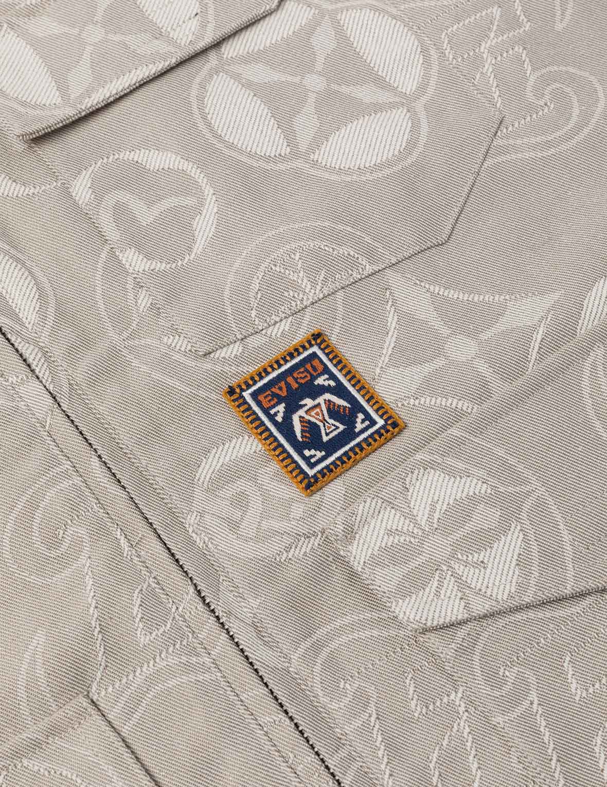Allover Kamon and Seagull Jacquard Relax Fit Hooded Jacket - Image 7