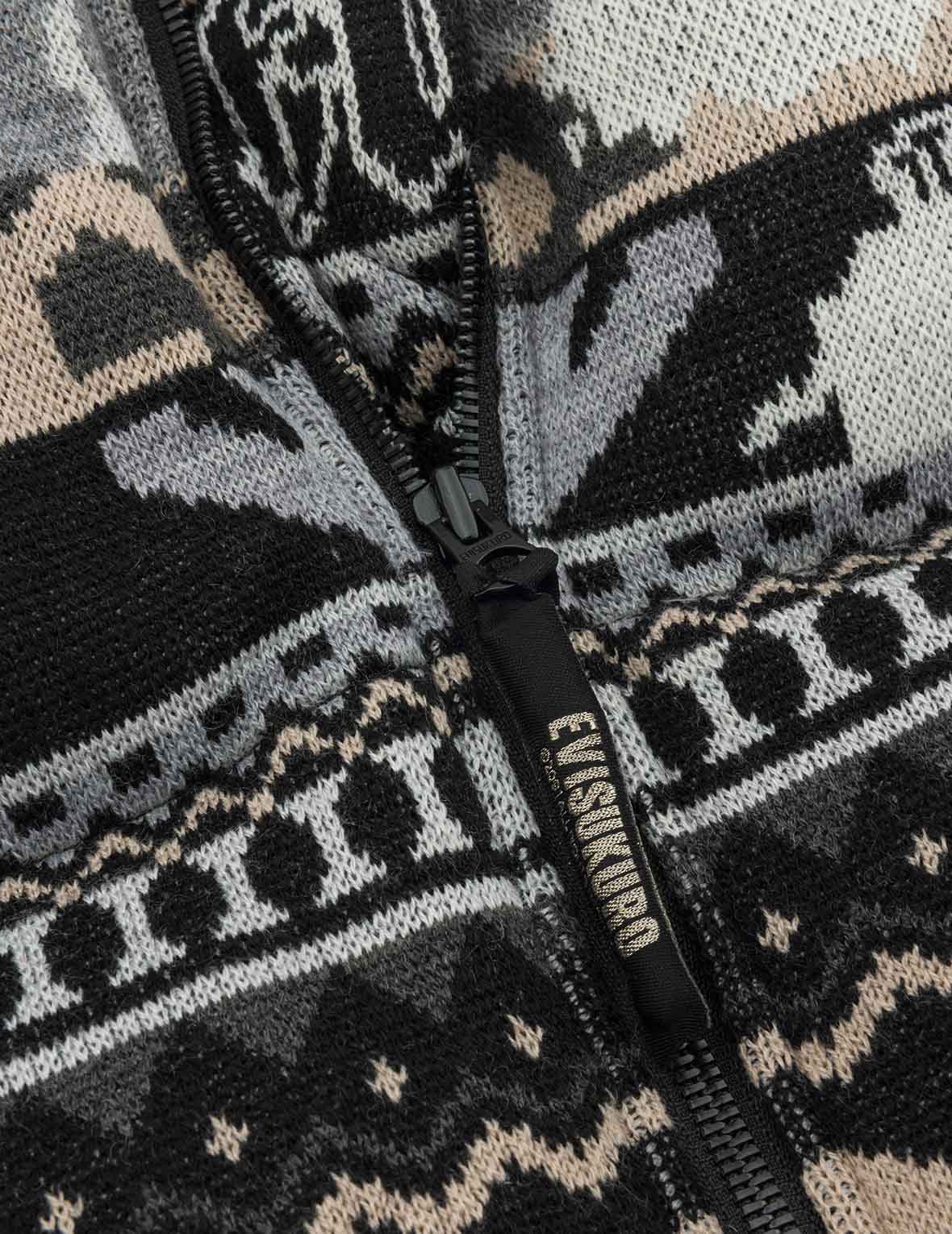 Allover Kamon Intarsia Oversized Down Jacket - Image 9