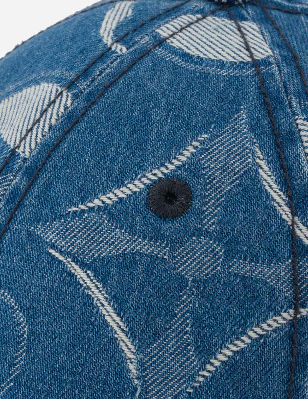 Allover Kamon Jacquard Denim Cap - Image 7