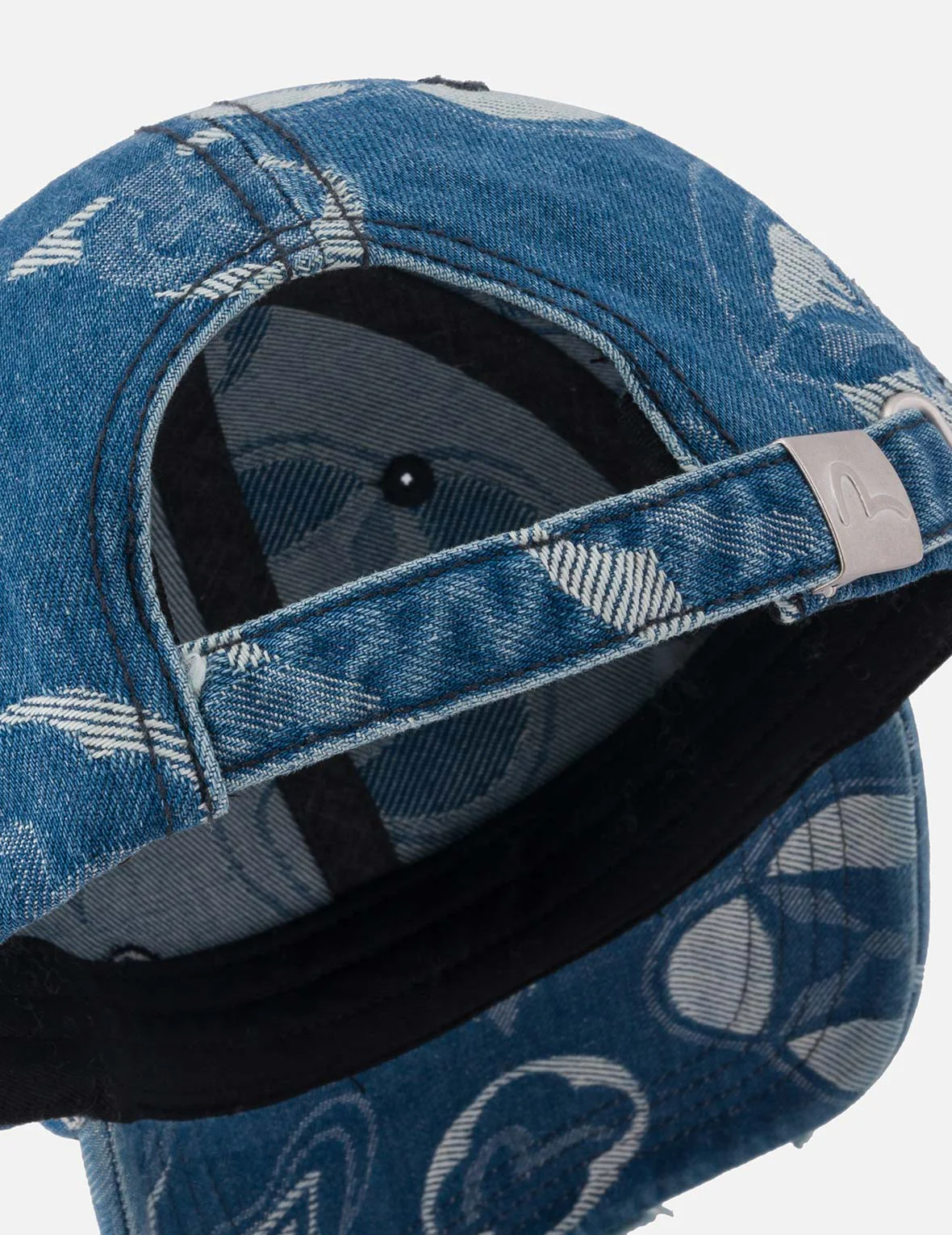 Allover Kamon Jacquard Denim Cap - Image 8