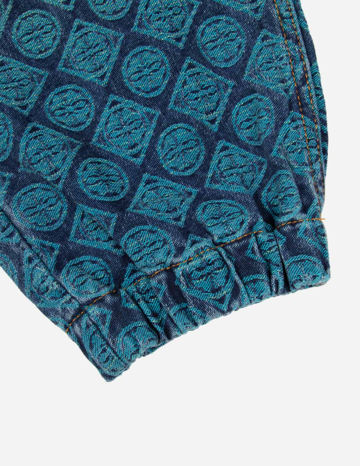 Allover Kamon Jacquard Relax Fit Denim Joggers - Image 11
