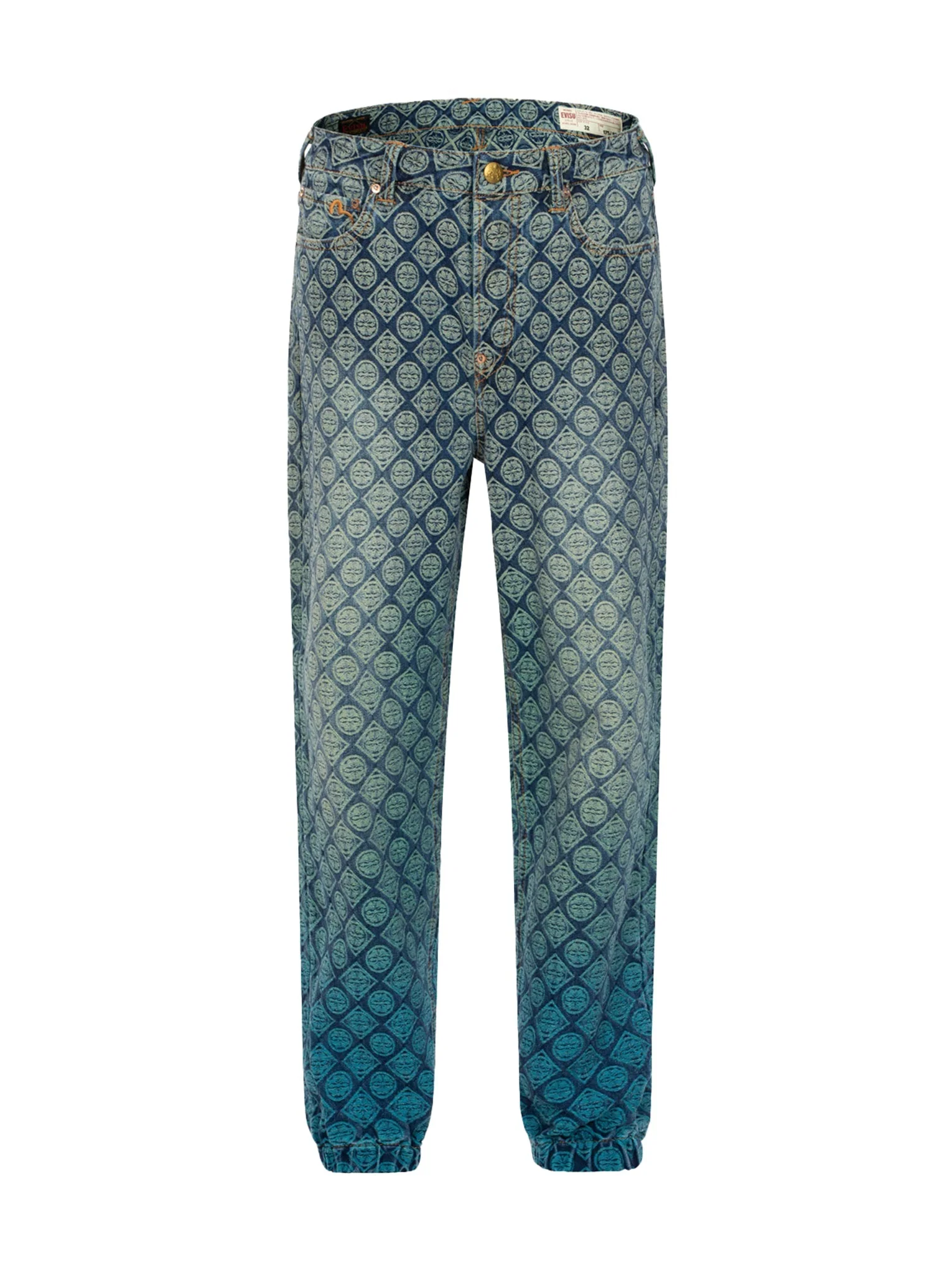 Allover Kamon Jacquard Relax Fit Denim Joggers - Image 15