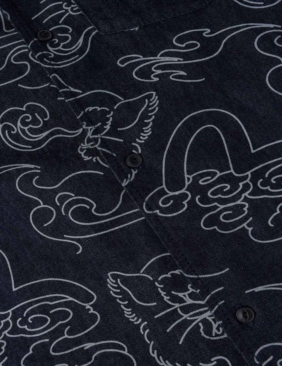 Allover Leopard and Cloud Print Denim Shirt - Image 9