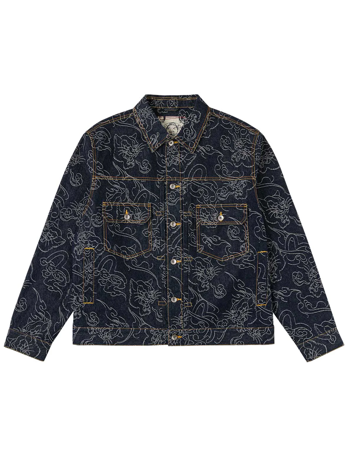 Allover Leopard Jacquard Denim Jacket