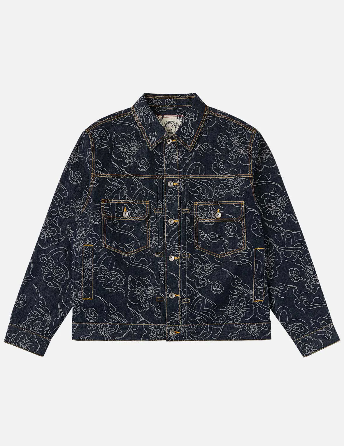 Allover Leopard Jacquard Denim Jacket - Image 3
