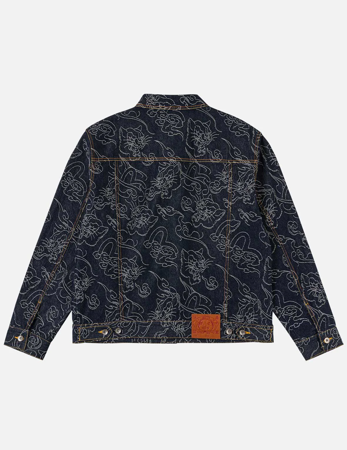 Allover Leopard Jacquard Denim Jacket - Image 4
