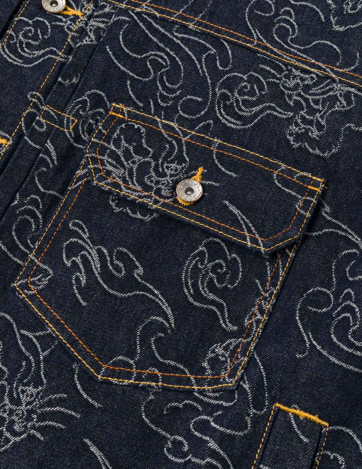 Allover Leopard Jacquard Denim Jacket - Image 7