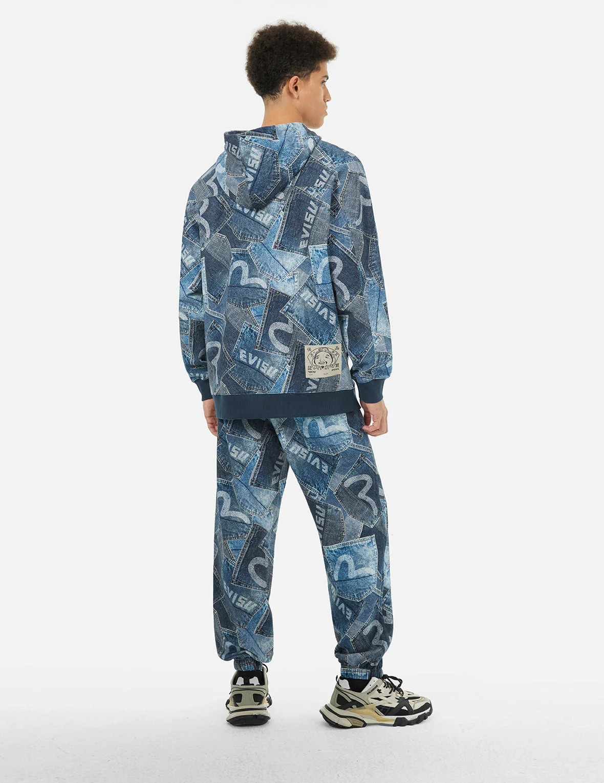 Allover Logo and Seagull Pocket Digital Print Loose Fit Sweatpants - Image 4
