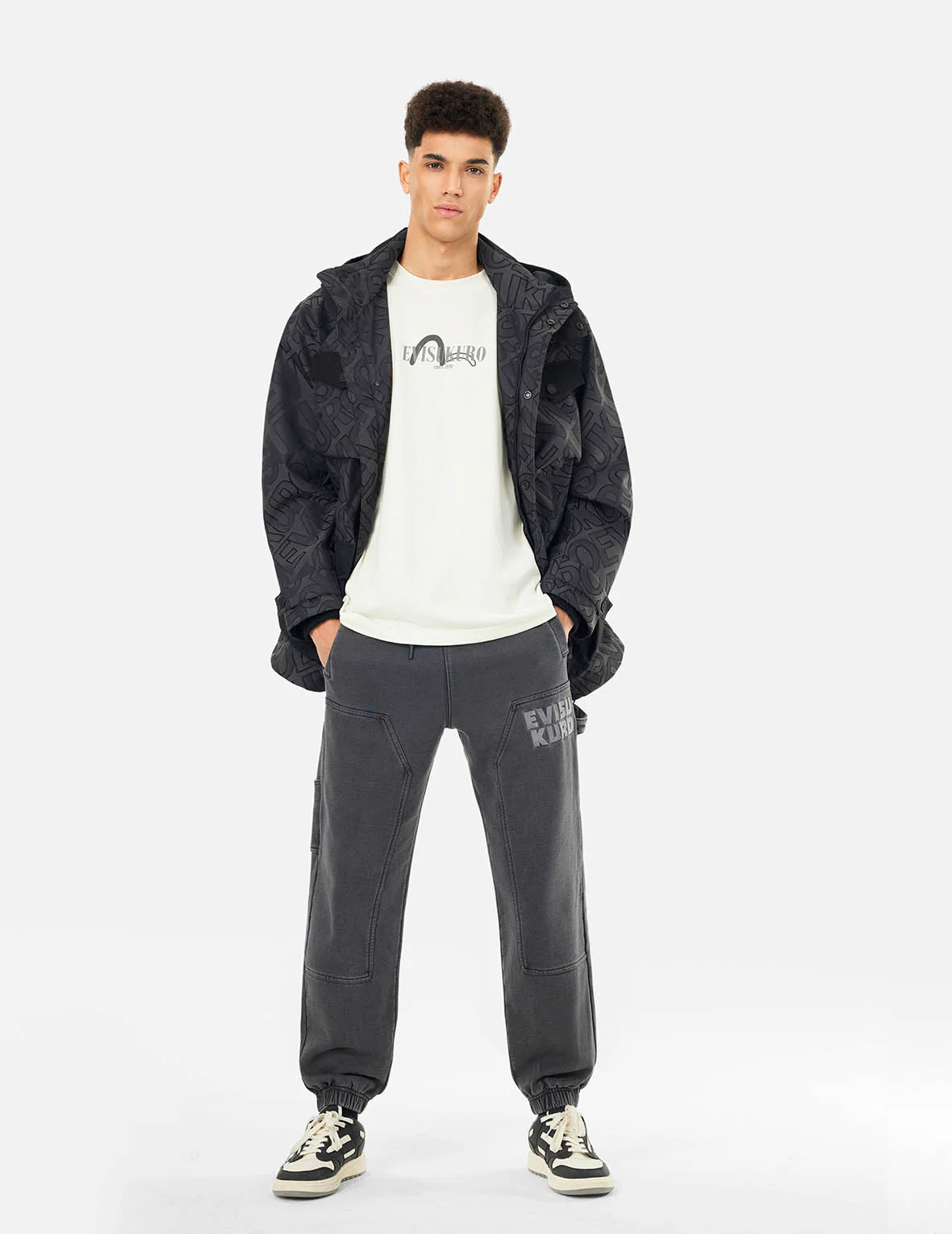 Allover Logo Jacquard and Multi Pocket Relax Fit Jacket - Image 3
