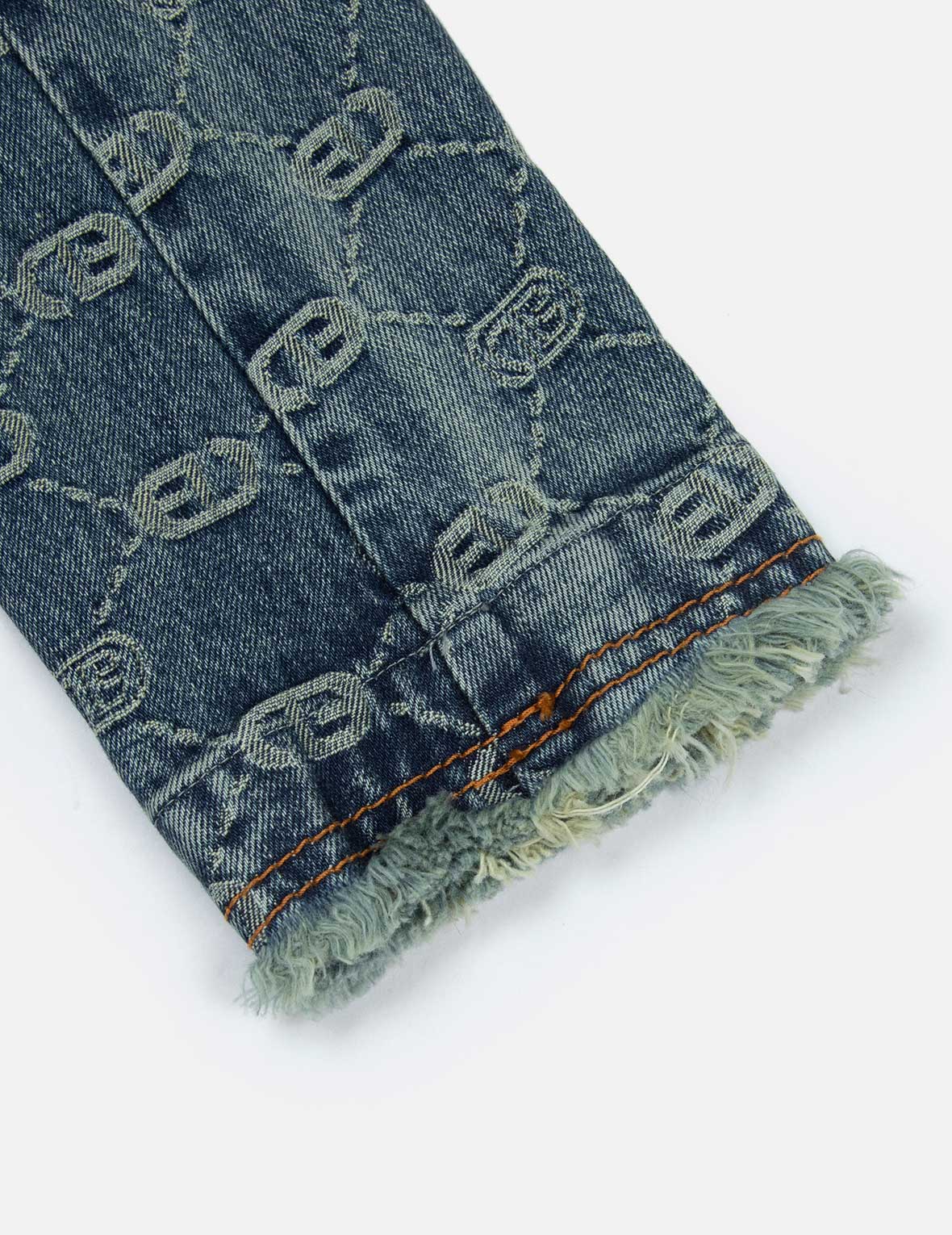 Allover Logo Jacquard Fashion Fit Denim Jacket - Image 10