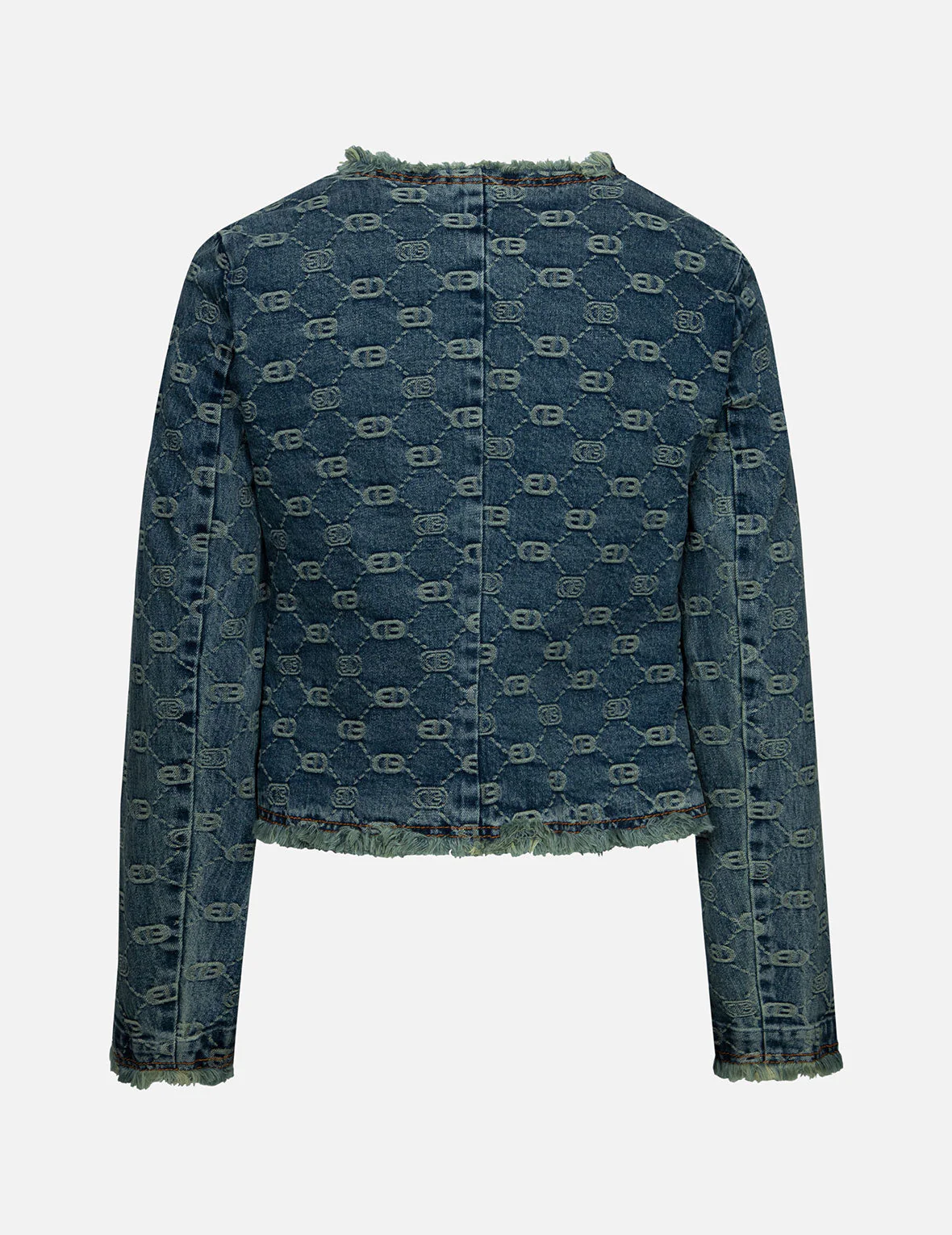 Allover Logo Jacquard Fashion Fit Denim Jacket - Image 2