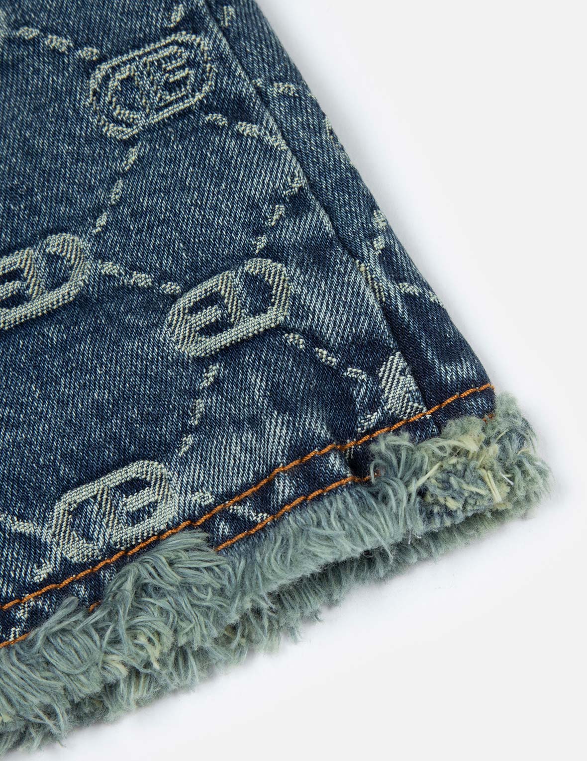 Allover Logo Jacquard Fashion Fit Denim Jacket - Image 9