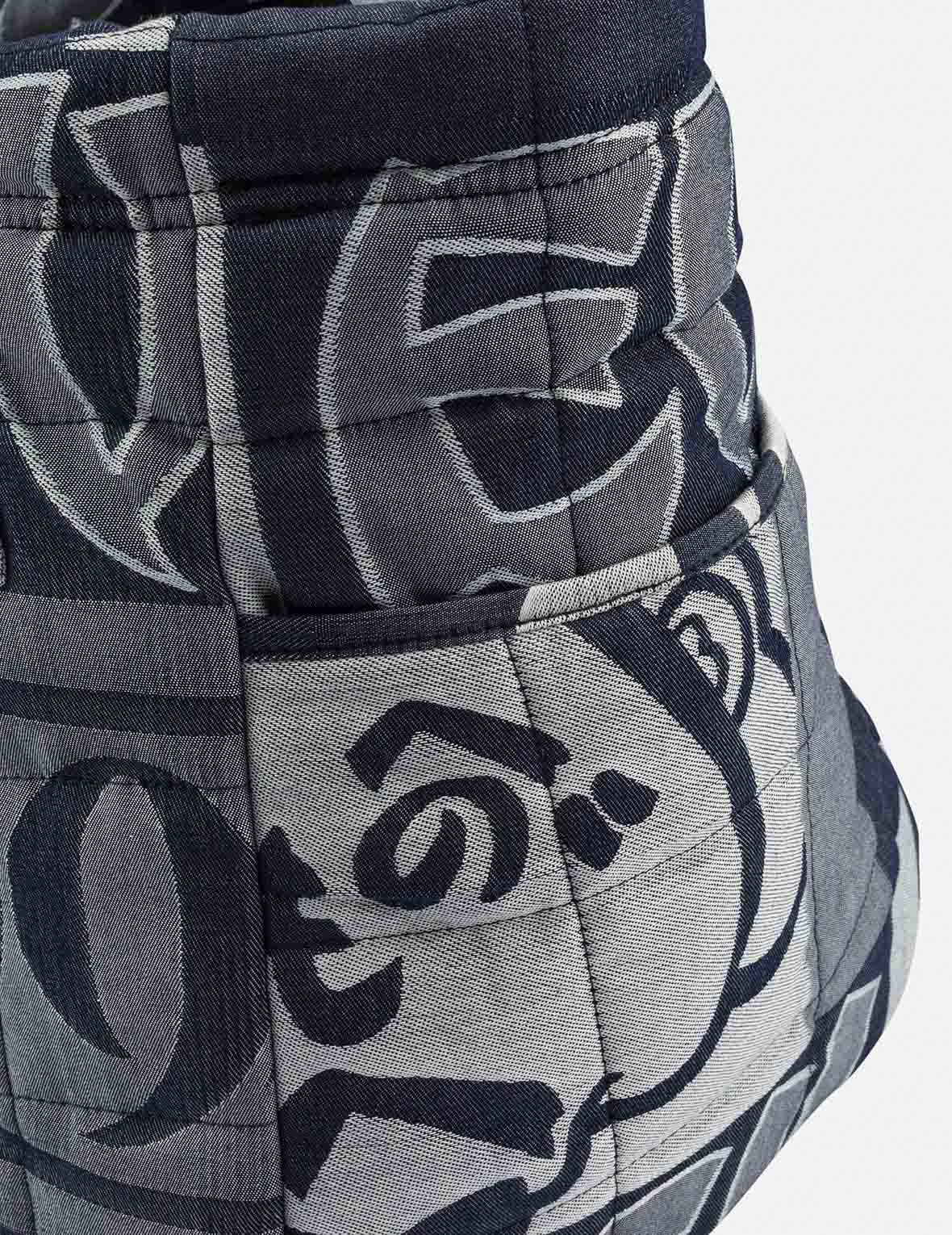 Allover Logo Jacquard Print Denim Tote Bag - Image 10
