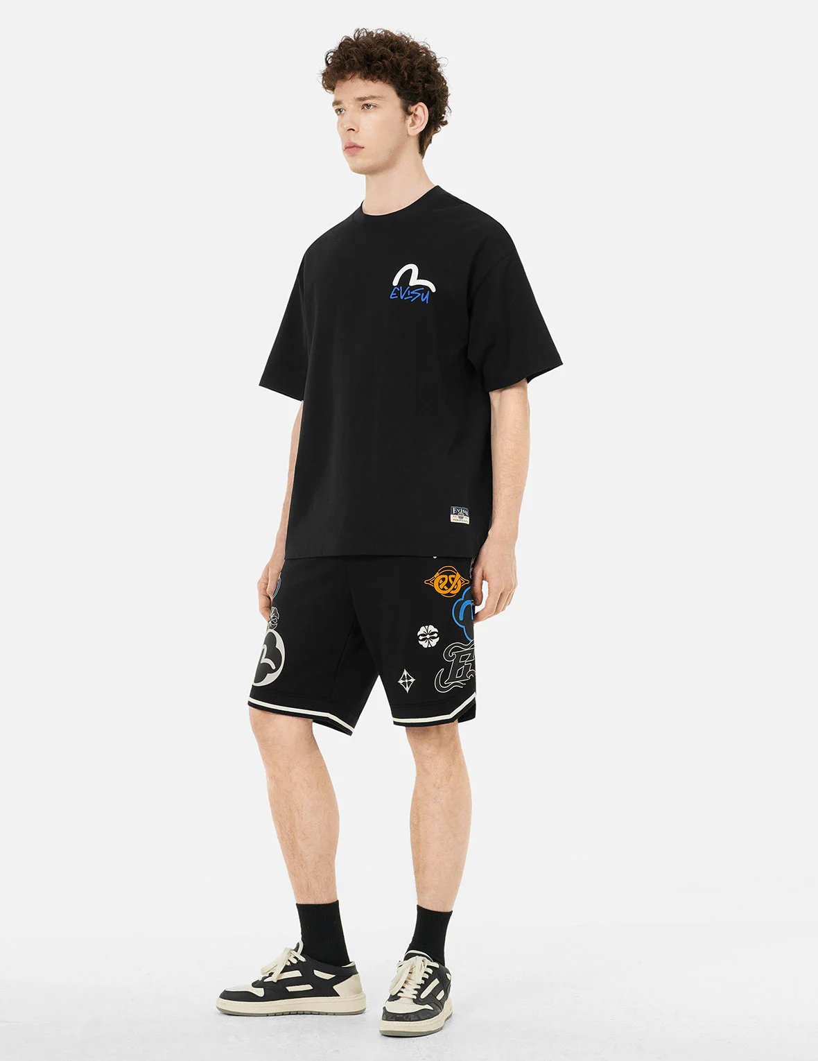 Allover Logo Print Fashion Fit Sweatshorts - Image 3
