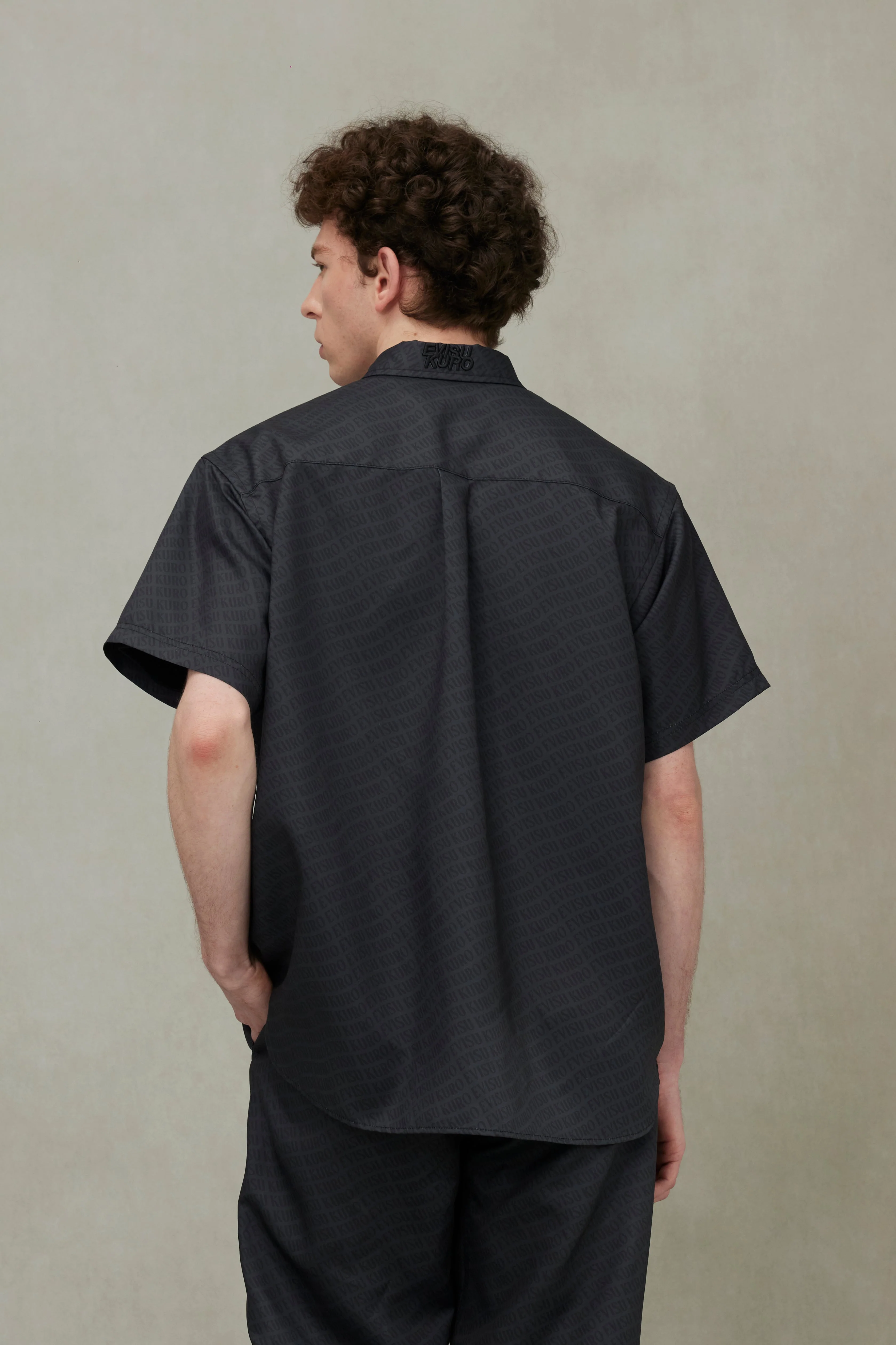 Allover Logo Print Loose Fit Short Sleeves Shirt - Image 6