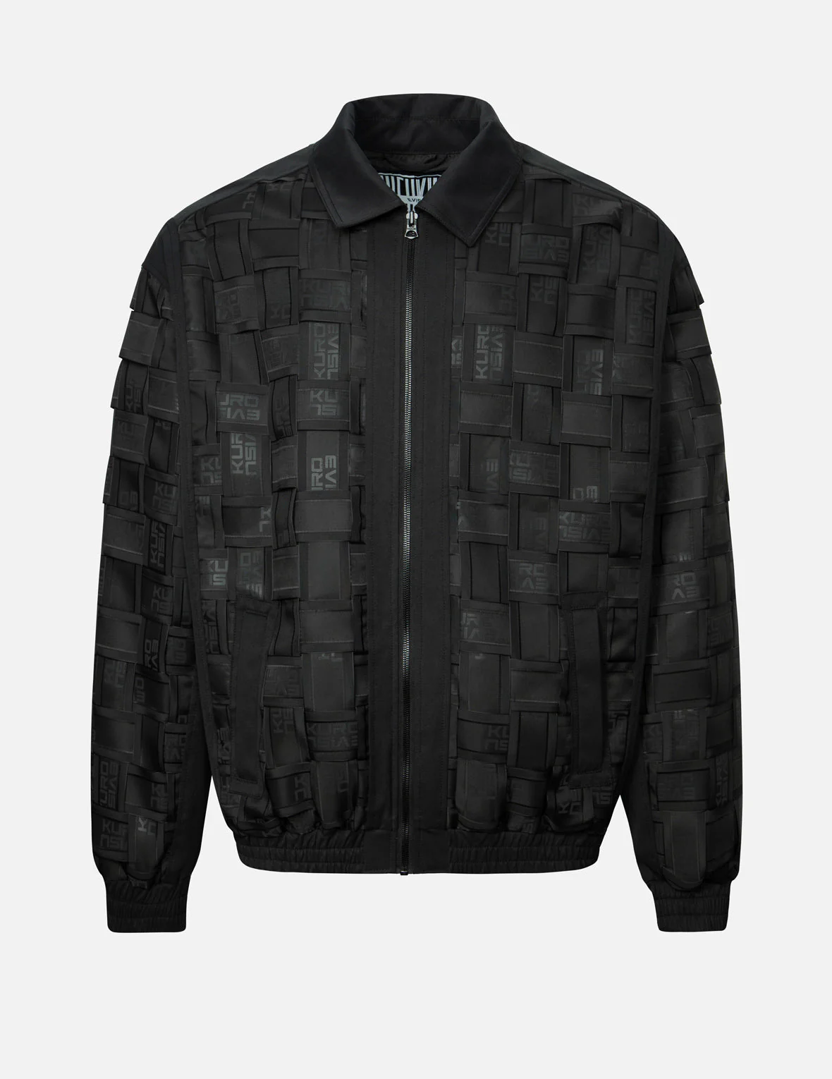 Allover Logo Print Relax Fit Tape Weaving Bomber Jacket - Image 10