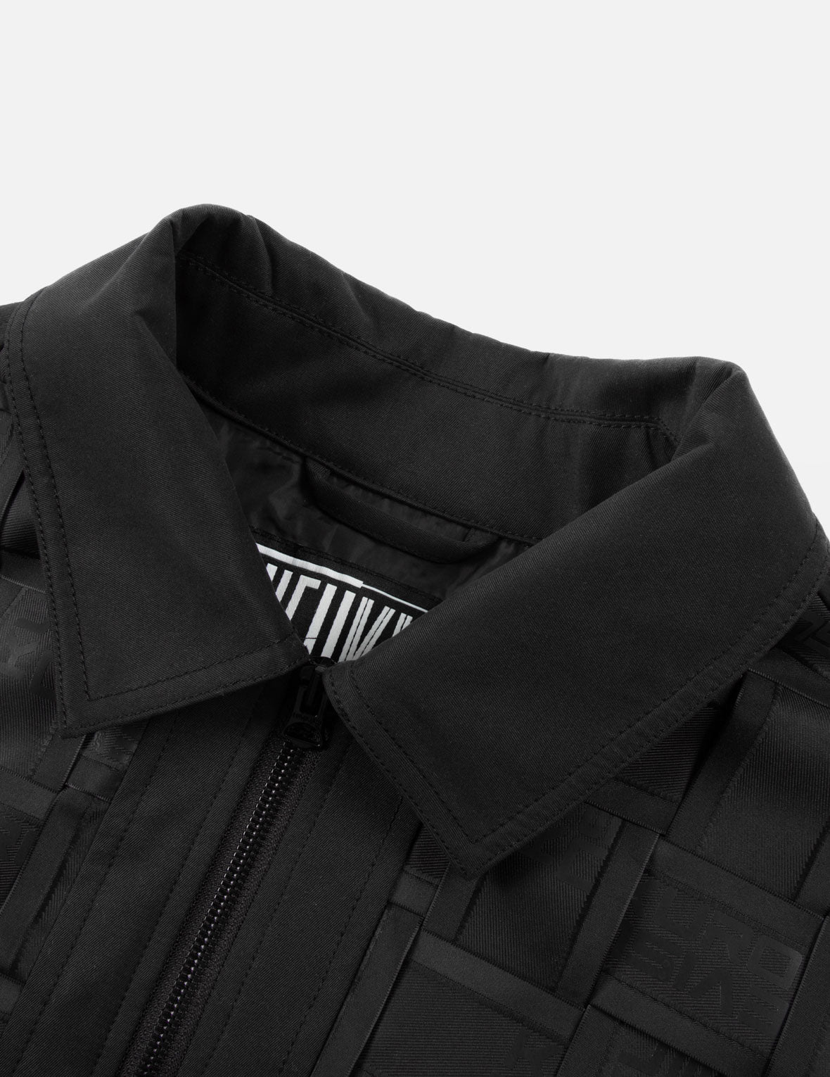 Allover Logo Print Relax Fit Tape Weaving Bomber Jacket - Image 12