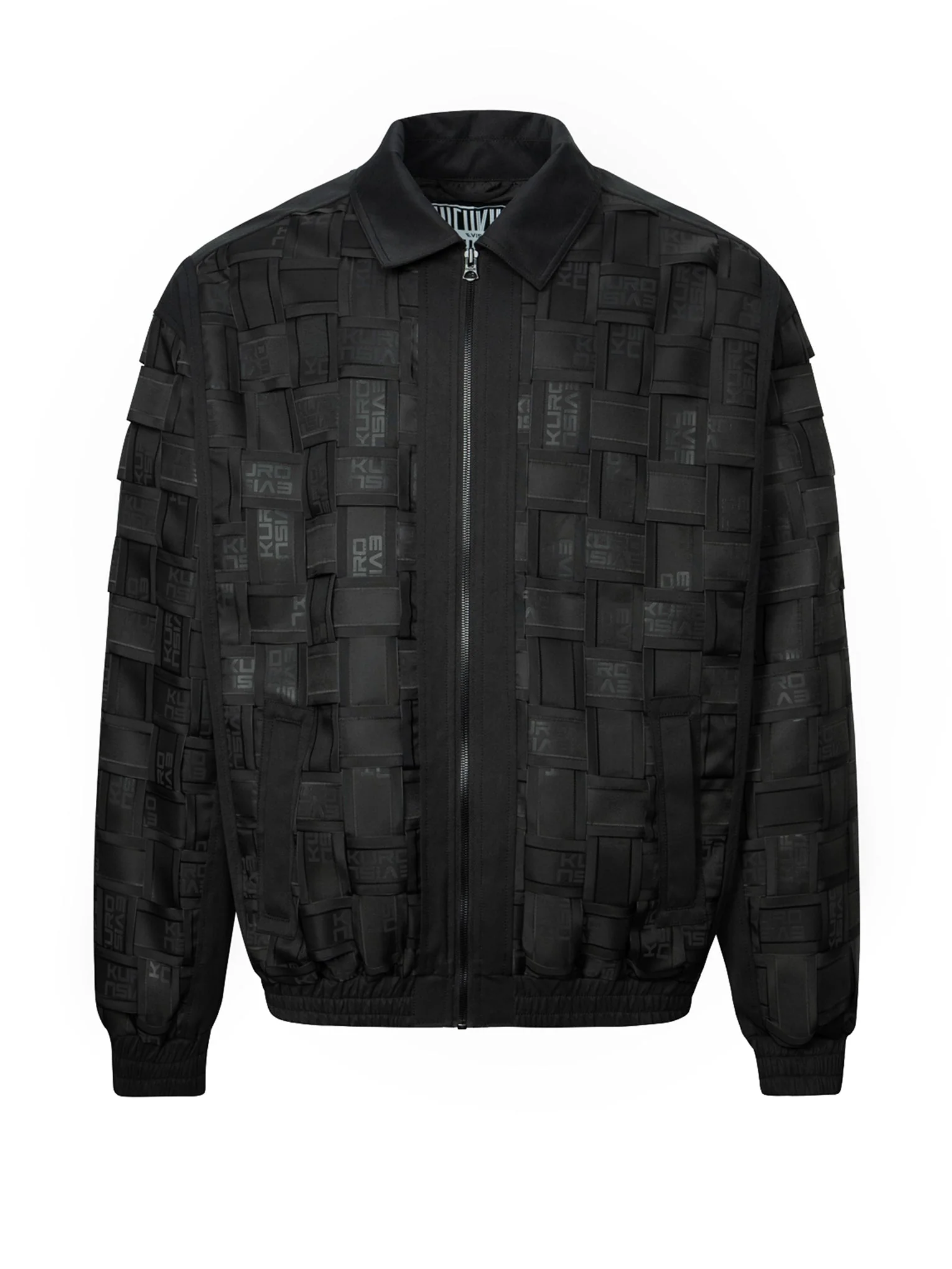 Allover Logo Print Relax Fit Tape Weaving Bomber Jacket - Image 17