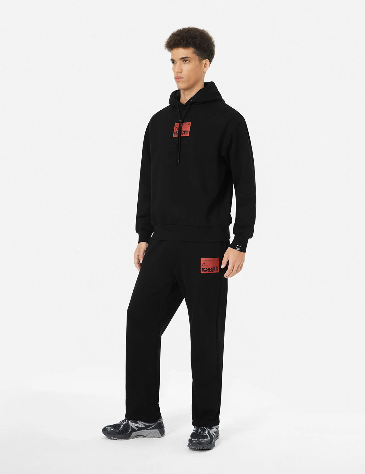 Allover Logo Regular Fit Quilting Hoodie - Image 3
