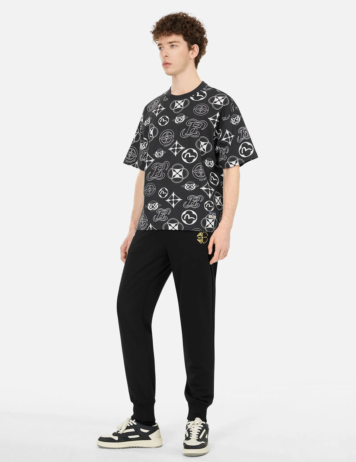 Allover Multi-logo Print Loose Fit T-shirt - Image 3