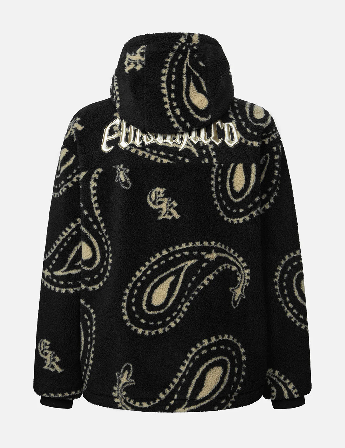 Allover Paisley Print Relax Fit Fleece Padded Hooded Jacket - Image 6