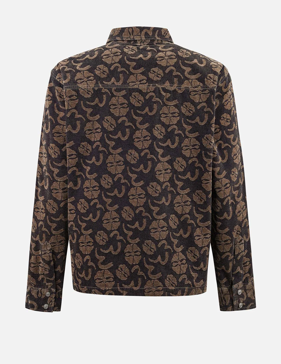 Allover Seagull and Kamon Jacquard Loose Fit Shirt Jacket - Image 2