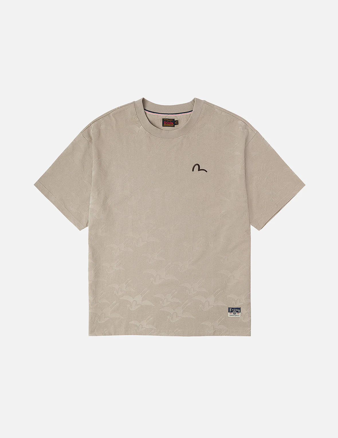 Allover Seagull Crane Flocking Print Relax Fit T-shirt - Image 6