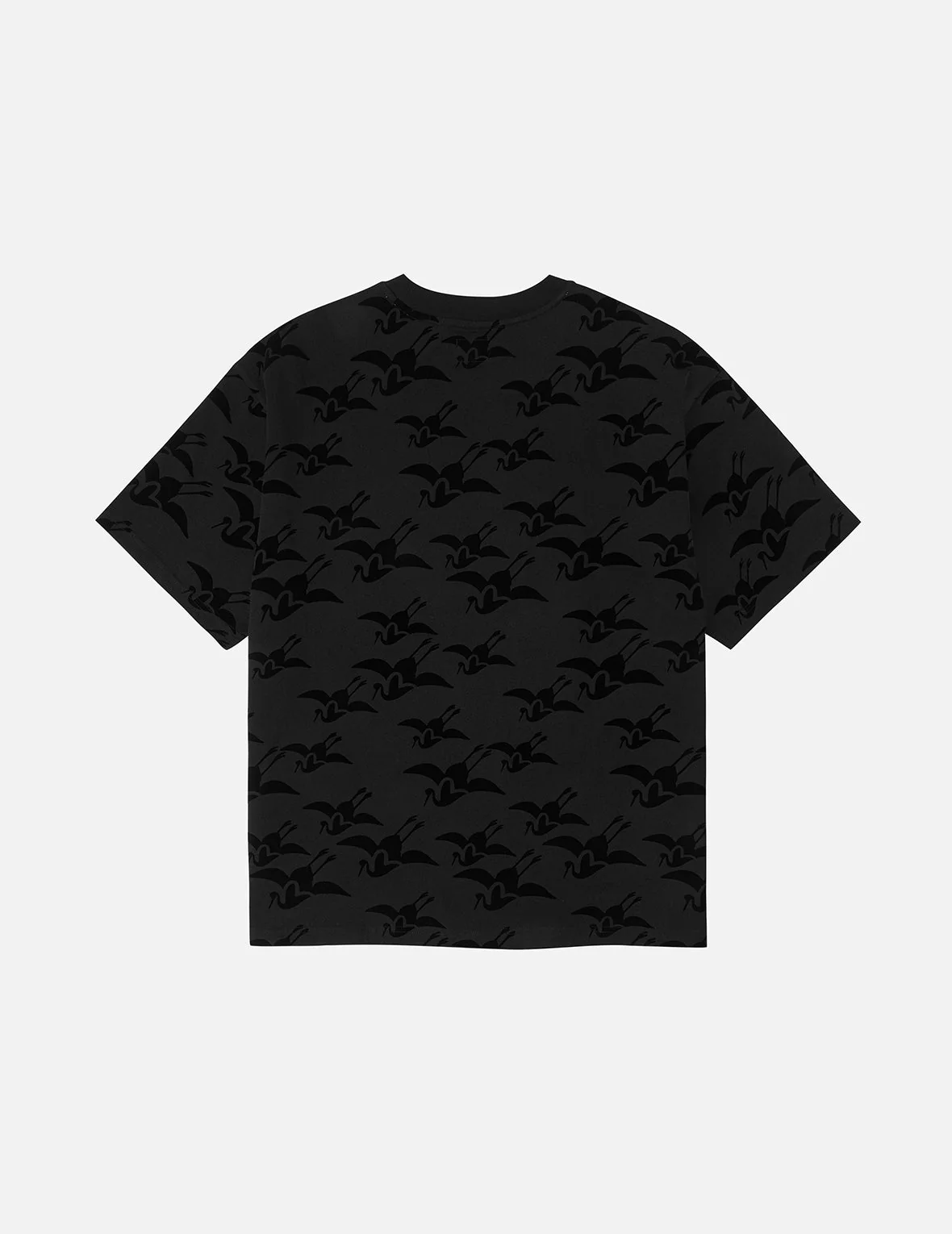 Allover Seagull Crane Flocking Print Relax Fit T-shirt - Image 7