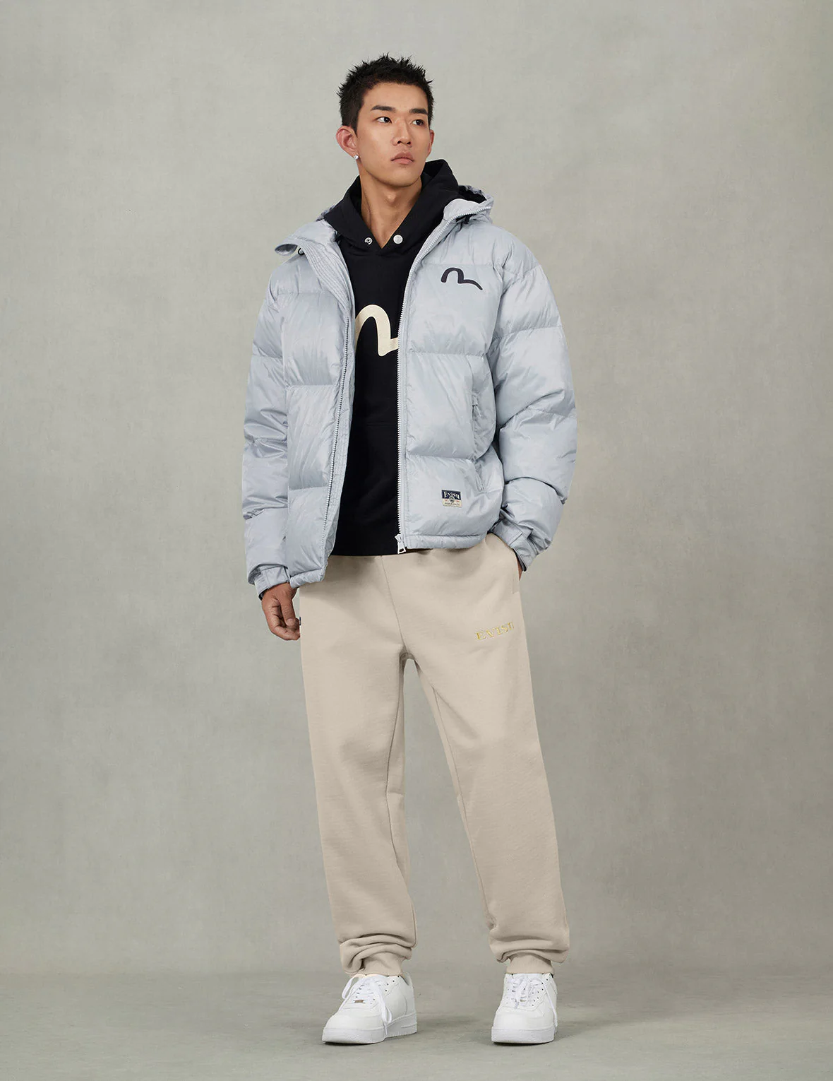 Allover Seagull Crane Jacquard Regular Fit Down Jacket - Image 10
