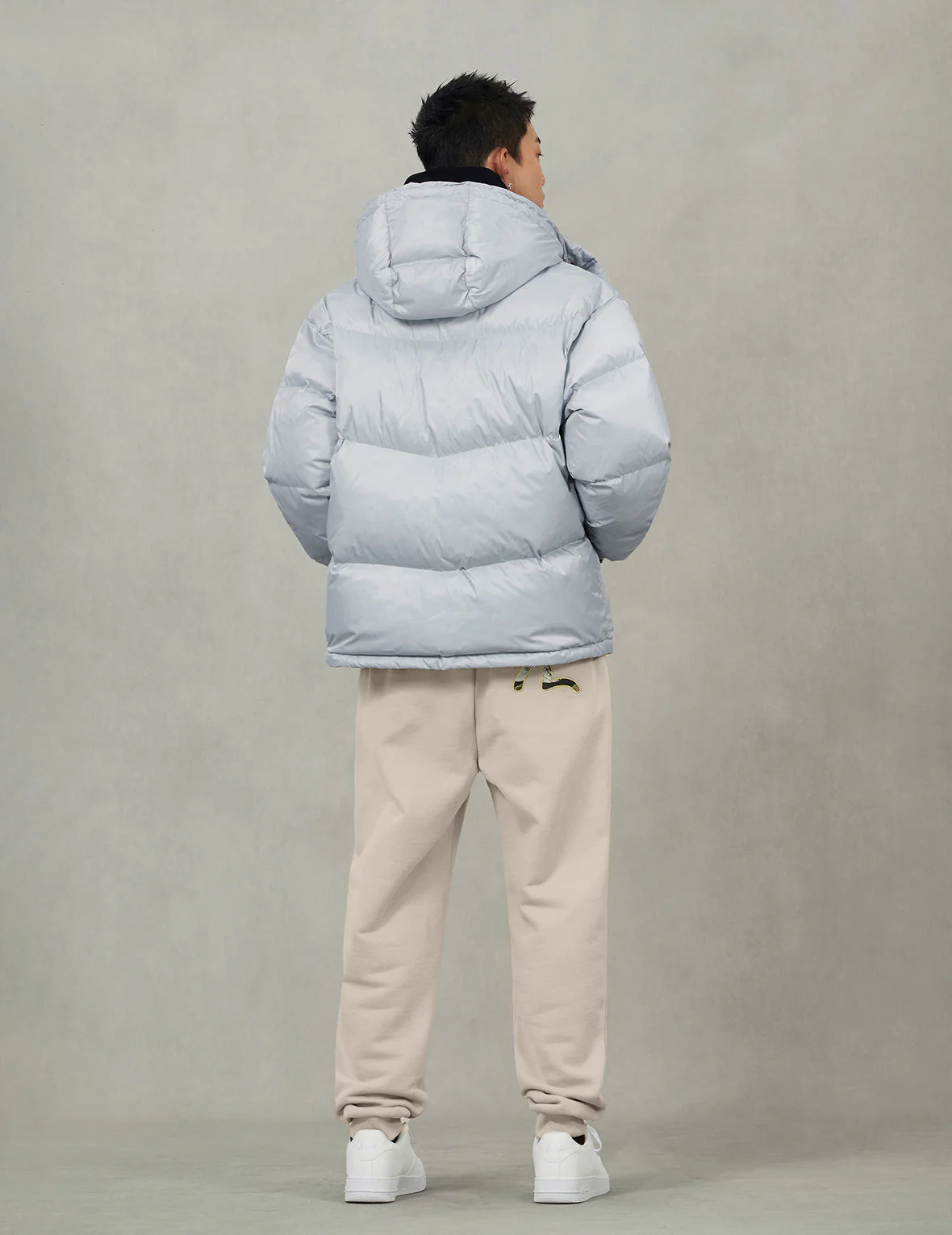 Allover Seagull Crane Jacquard Regular Fit Down Jacket - Image 12