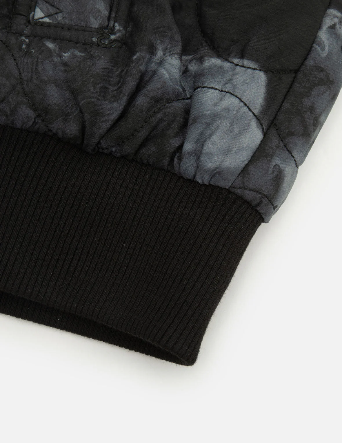 Allover Seagull Embroidery Tie-Dye Loose Fit Padded Bomber Jacket - Image 5