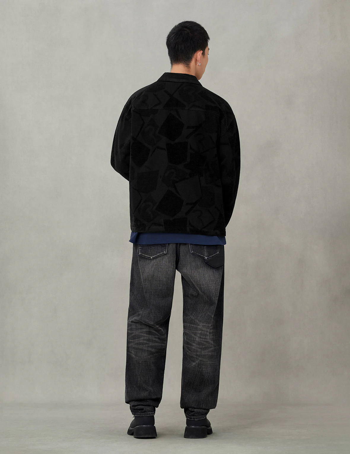 Allover Seagull Jacquard  Regular Fit Chore Jacket - Image 6