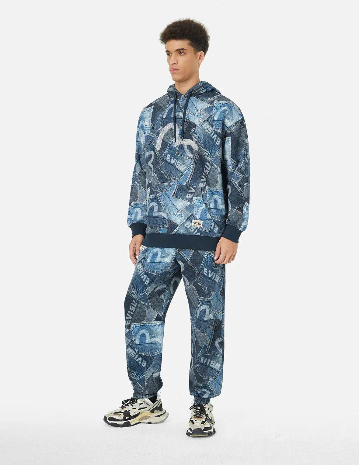 Allover Seagull Pocket  Print Loose Fit Hoodie - Image 3