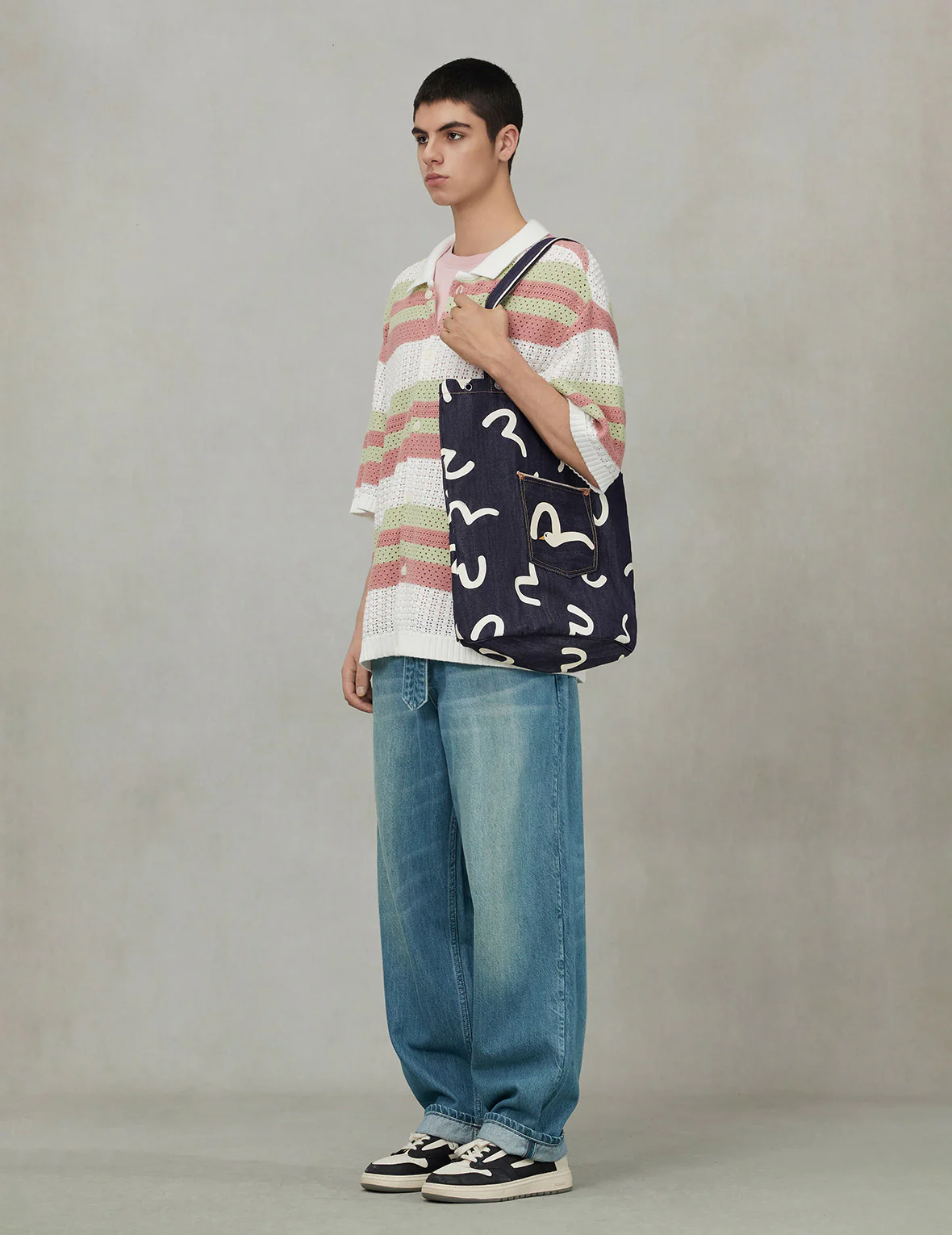 Allover Seagull Print Denim Bag - Image 3
