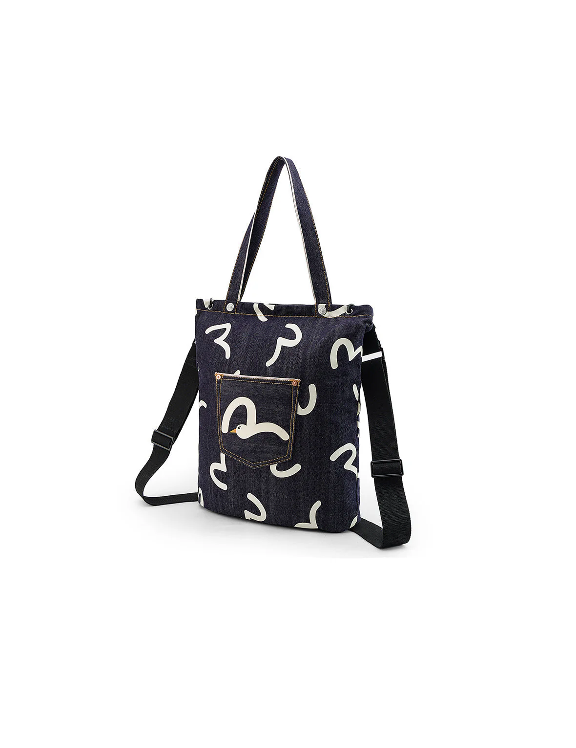 Allover Seagull Print Denim Bag - Image 5