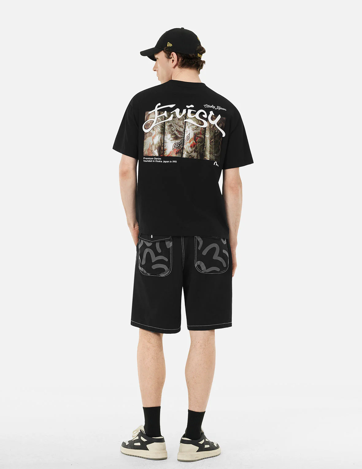 Allover Seagull Print Pocket Oversized Shorts - Image 11