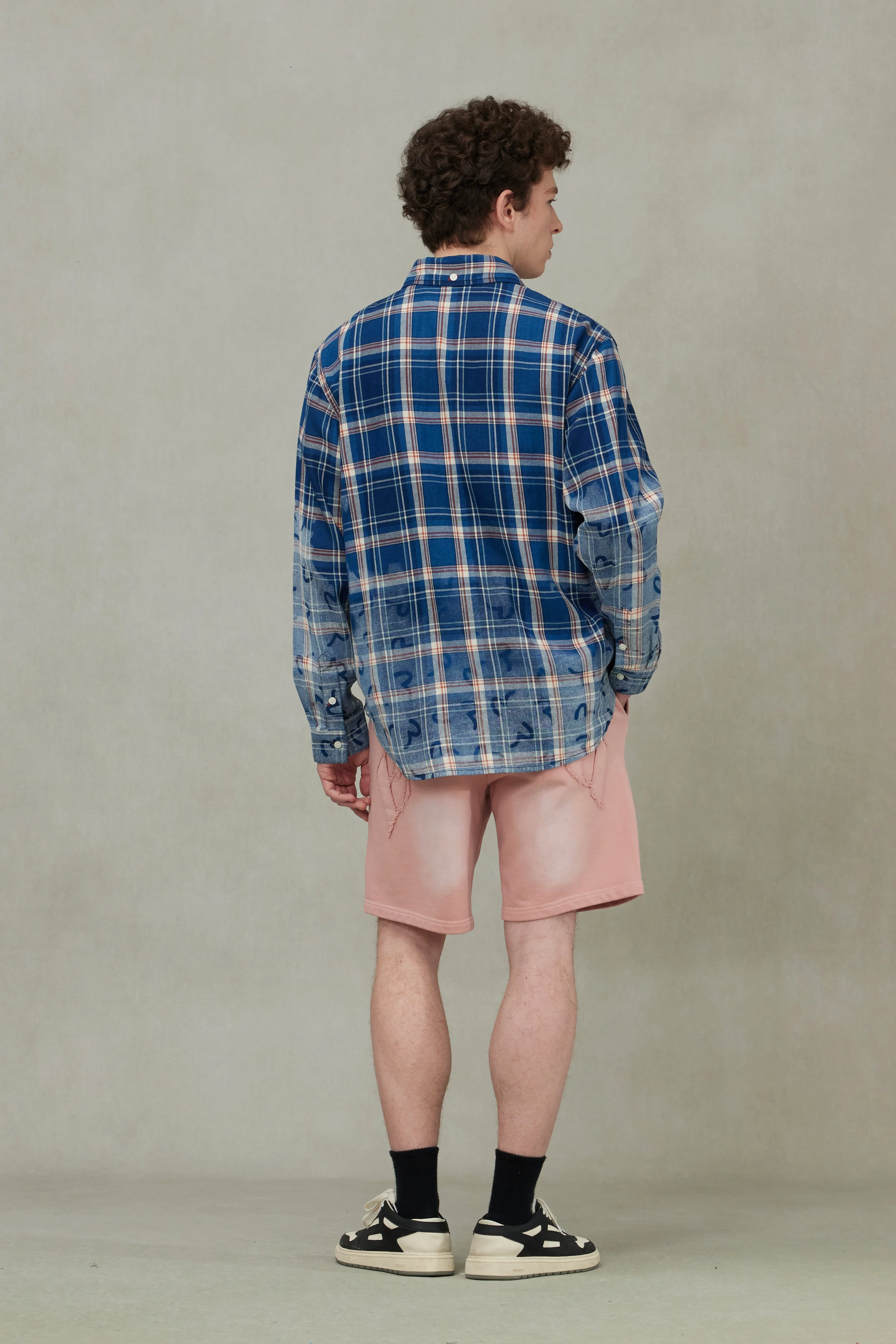 Allover Seagull Print Relax Fit Check Shirt - Image 4