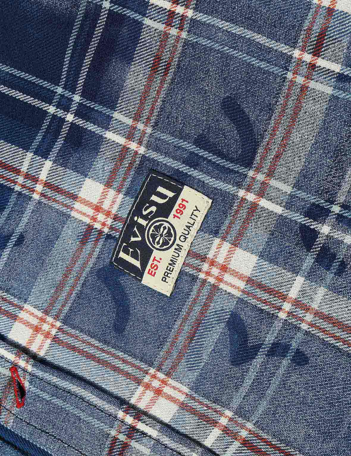 Allover Seagull Print Relax Fit Check Shirt - Image 6