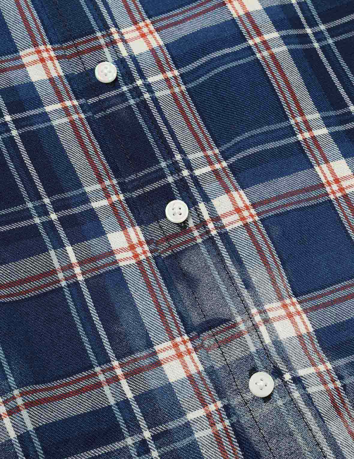 Allover Seagull Print Relax Fit Check Shirt - Image 8