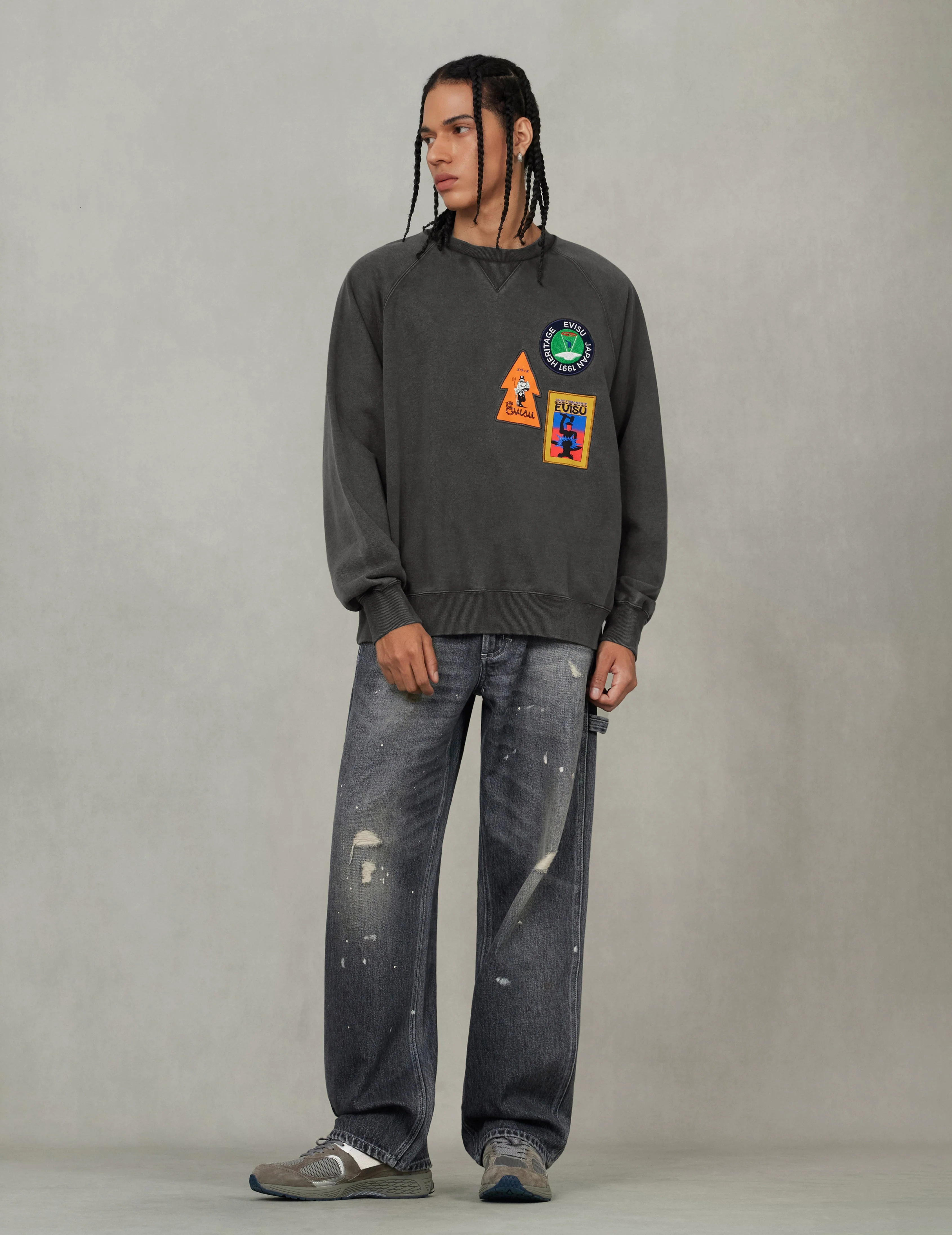 American "Ebisu" Patch and Seagull Embroidery Relax Fit Sweatshirt - Image 10