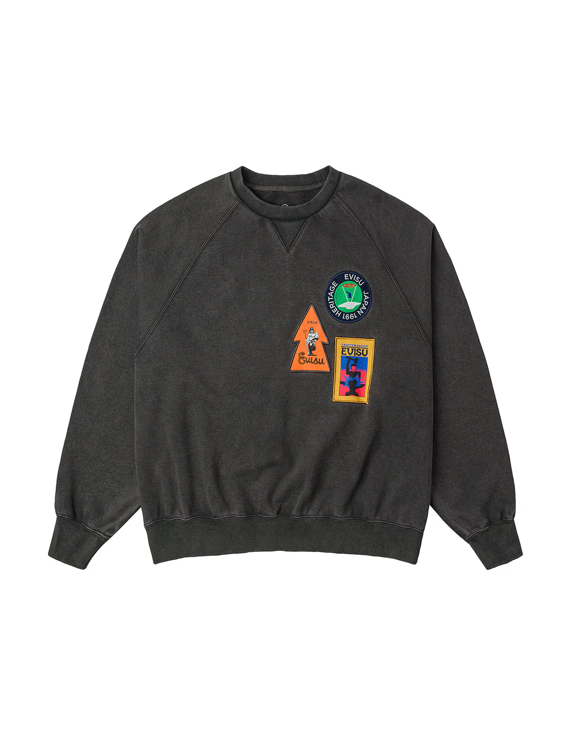 American "Ebisu" Patch and Seagull Embroidery Relax Fit Sweatshirt - Image 2